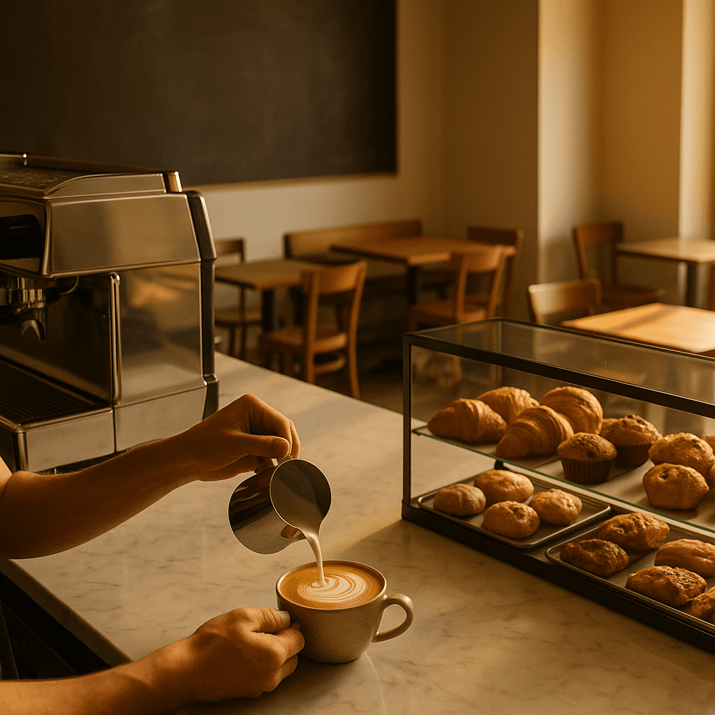 Coffee Shop startup costs illustration — typical equipment and setup