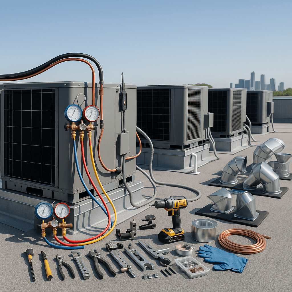 HVAC Business startup costs illustration — typical equipment and setup